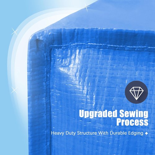 HOMESURE 12 Pack Large Water-Resistant Moving Bags - Heavy Duty Storage Totes with Zippers & Handles - Sky Blue