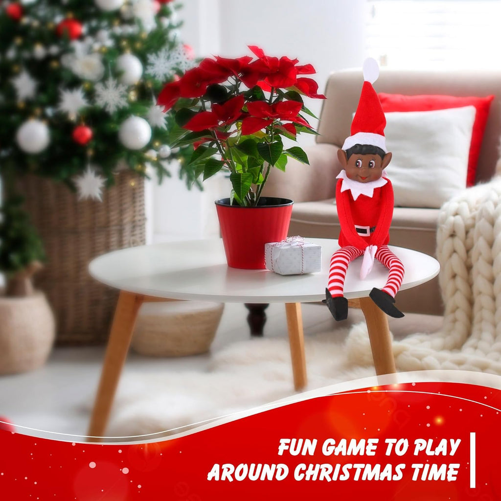 Christmas Elf Behaving Badly Plush Toy - Naughty Bendy Doll | 12-Inch Black Elf for Holiday Fun
