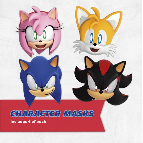 Sonic Birthday Party Decorations | Serves 16 Guests | Balloons, Masks, Banner, Tablecloth, Plates, Napkins, Candles, Sticker | Officially Licensed