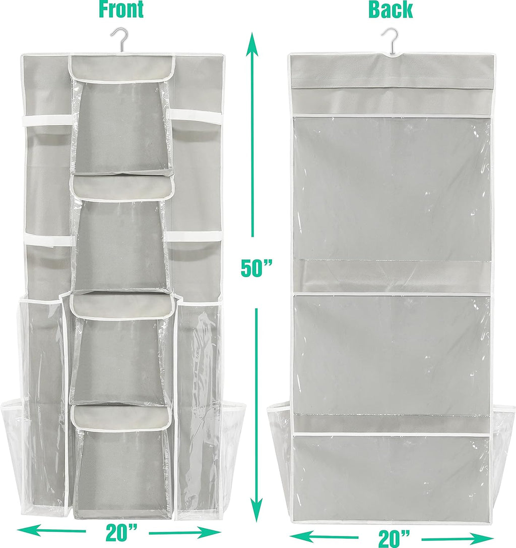 Simple Houseware Gift Wrap Organizer - Double-Sided Storage Pockets, Gray | Set of 1