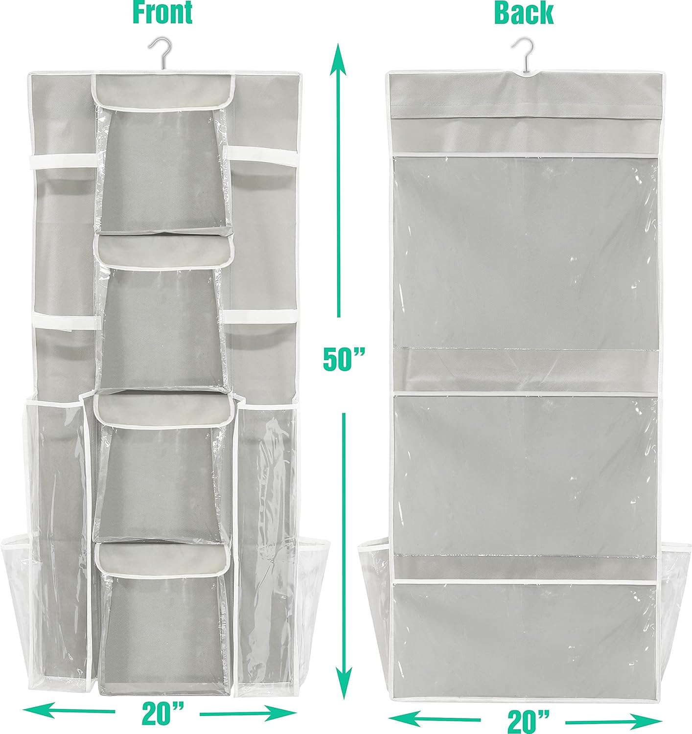 Simple Houseware Gift Wrap Organizer - Double-Sided Storage Pockets, Gray | Set of 1