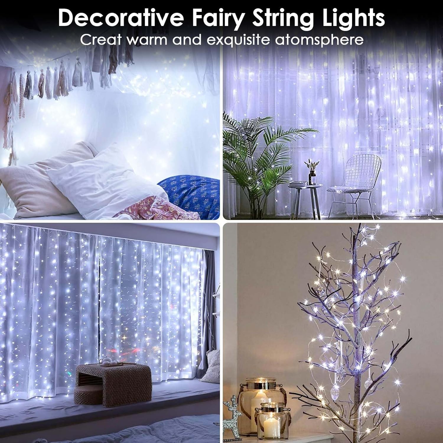 Skiennix 2-Pack Battery Operated Fairy Lights - 33FT 100 LED Waterproof String Lights | 8 Modes with Timer for Indoor/Outdoor Decor (Cool White)