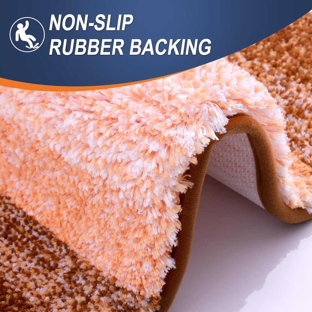 OLANLY Large Bathroom Rug Mat - Extra Soft Microfiber, Quick Dry, Machine Washable | 45x27 Inches, Orange