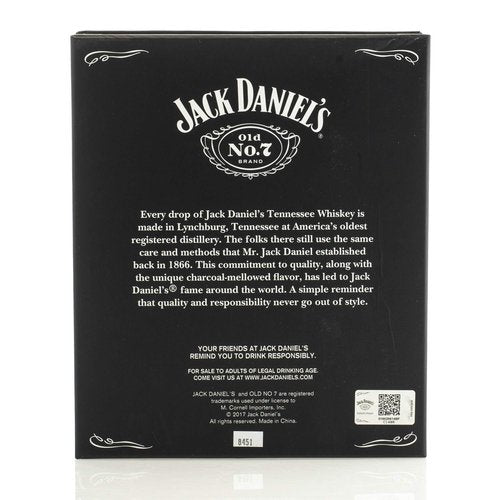 M. Cornell Jack Daniel's Bottle Design 3 Piece Decanter & Double Old Fashioned Glasses Set
