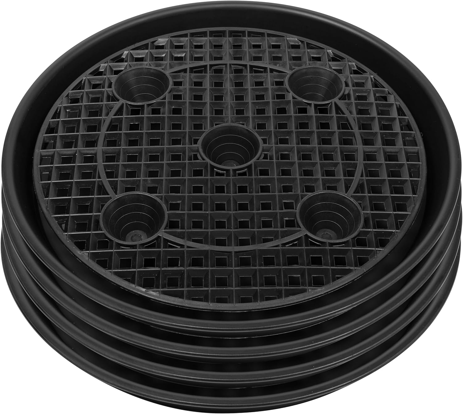 Skiennix Plant Saucer Stand - Elevated Self-Watering Fabric Pot Base | 14-Inch, 4-Pack for Indoor/Outdoor Use