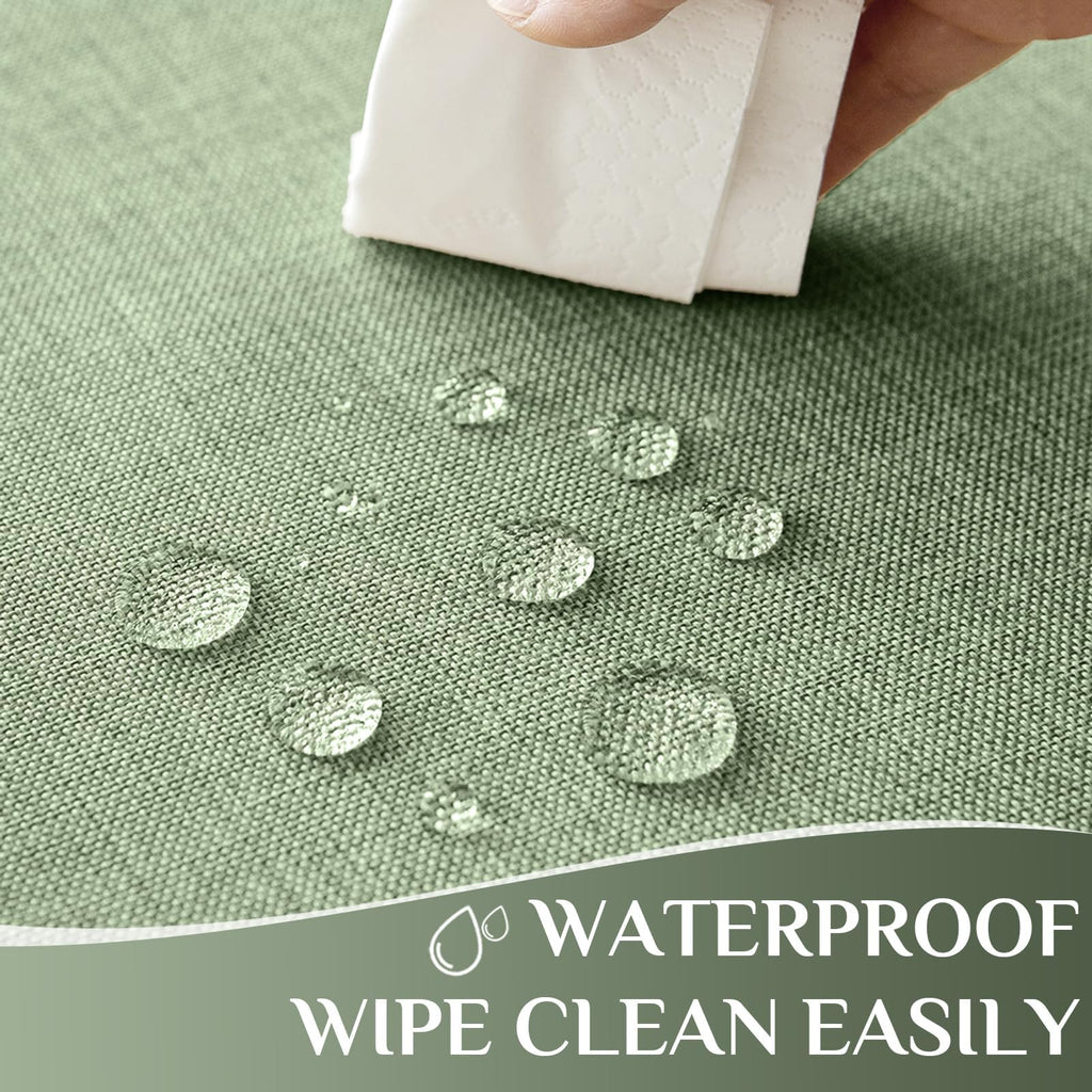 Softalker Outdoor Table Cloth Rectangle 70x52 Inch Sage Green Spring Tablecloths Linen Textured Stain and Wrinkle Resistant Decorative Dining Table Cover Waterproof for Easter,Party,Birthday,Coffee