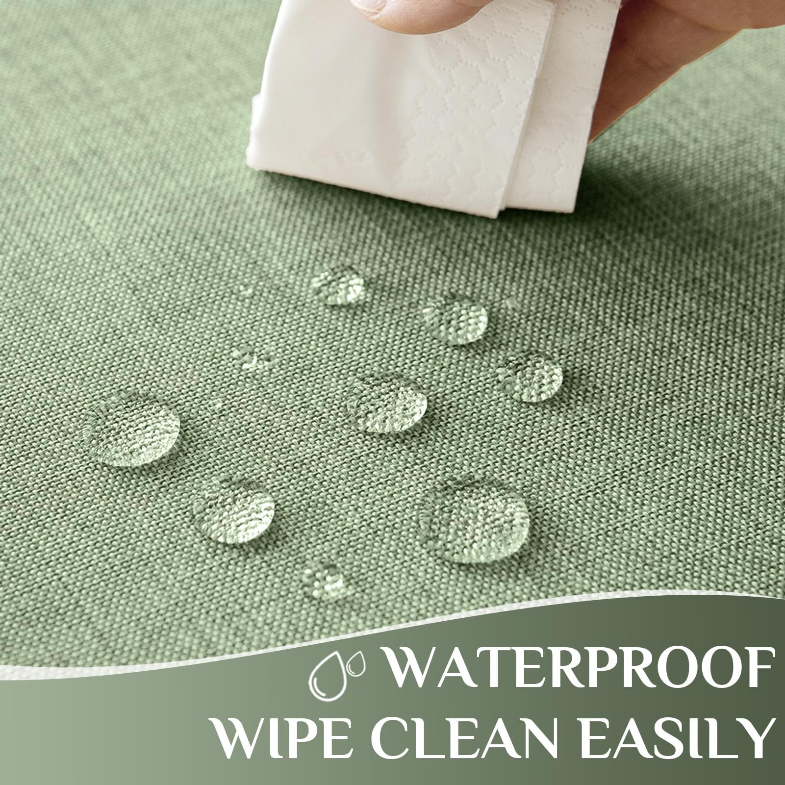 Softalker Outdoor Table Cloth Rectangle 70x52 Inch Sage Green Spring Tablecloths Linen Textured Stain and Wrinkle Resistant Decorative Dining Table Cover Waterproof for Easter,Party,Birthday,Coffee