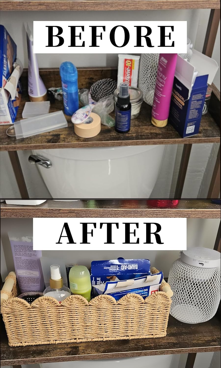 Toilet Paper Storage Basket - Decorative Organizer for Bathroom Tank Top | Functional Home Decor