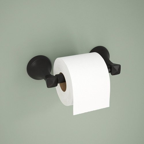Delta Toilet Paper Holder - Spring Loaded Design | Matte Black Finish | Wall Mountable
