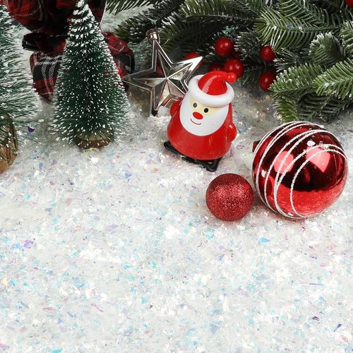 FOIMAS Artificial Flake Snow - Sparkling Fake Snow Powder for Christmas Party Decorations | 7.05 Ounces