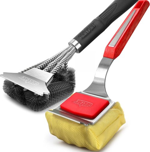 GRILLART BBQ Wire Brush Set - Extra Strong Wire & Bristle-Free SteamWizards Grill Brush