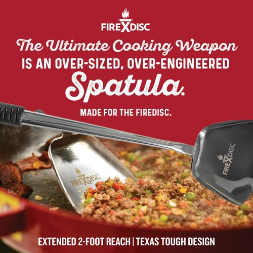 FIREDISC Ultimate Cooking Weapon 20-in. Shovel Scoop Spatula with High Heat Handle TCGSV, Metal Spatula Stainless Steel Cooking Utensil and Kitchen Gadget, Specially Made for FIREDISC Cookers