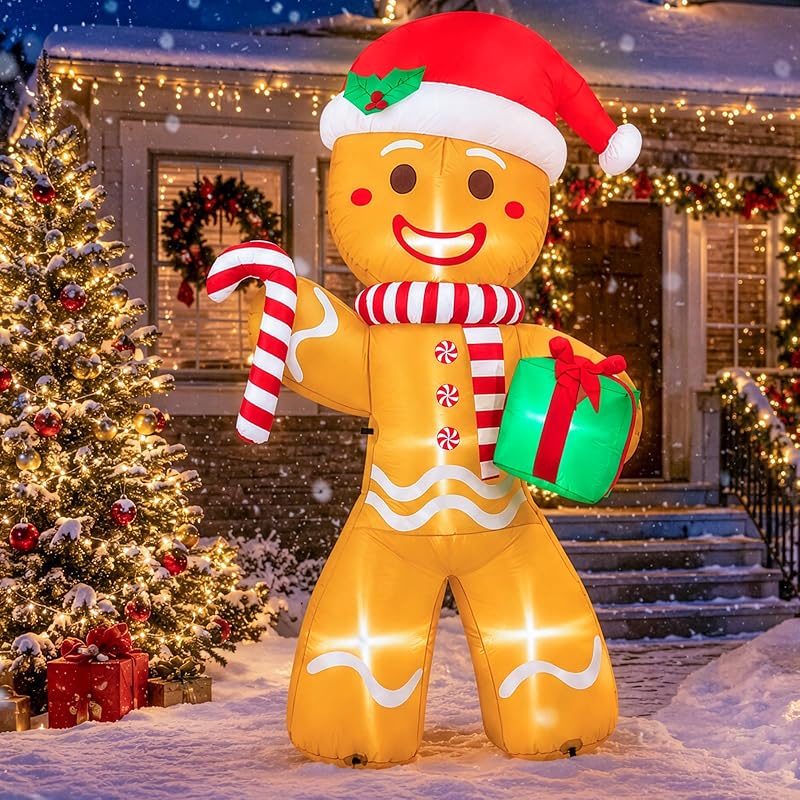 OurWarm 8FT Gingerbread Christmas Inflatable for Outdoor Yard — Variation: 8FT Gingerbread