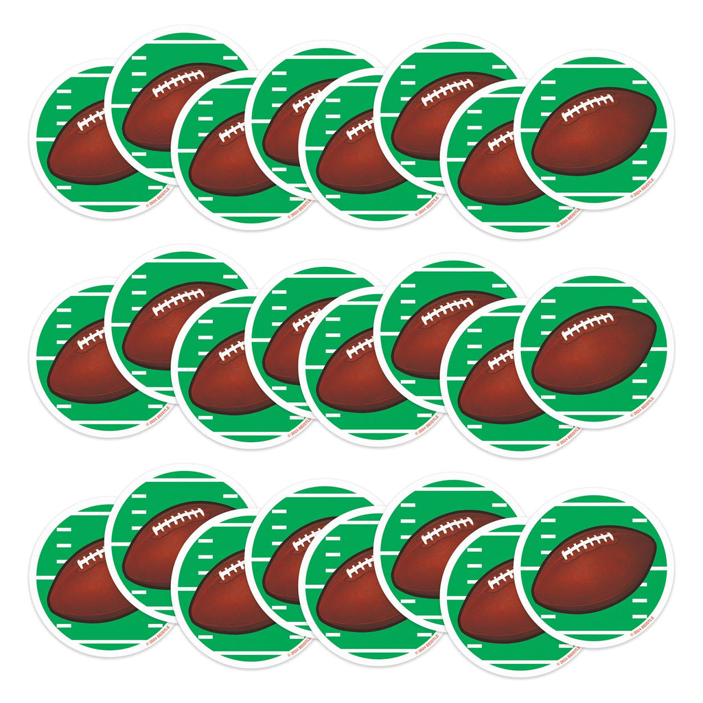 Beistle Football Coasters, Set of 24, Tableware for Game Day Parties, and Tailgating, Drink and Beverage Protectors for Sports-Themed Events