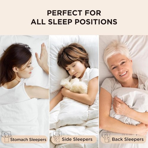 Bedsure Queen Pillows Set of 2 - Fluffy Hotel Quality Pillows with Gusseted Support | Diamond Quilted Design