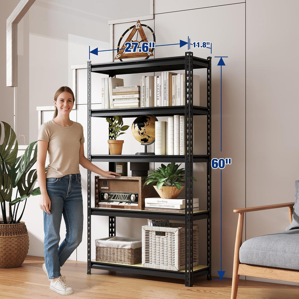 WORKPRO 5-Tier Storage Shelf - Heavy Duty Adjustable Garage Shelving Unit | 72" H, 2180LBS Capacity, Black