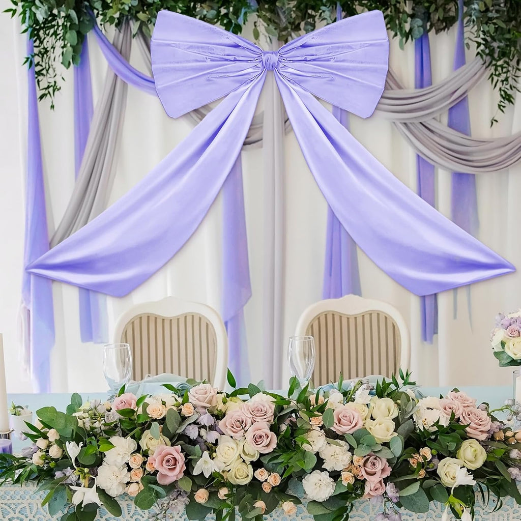Wavwavw Bow Decor - Large Coquette Giant Ribbon Tie for Birthday Party Backdrop | Lavender Purple, 24 x 36 Inches