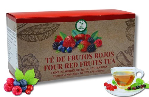 Frutos Rojos Te (Red Fruits Tea) – 100% Natural, Vegan | 25 Tea Bags