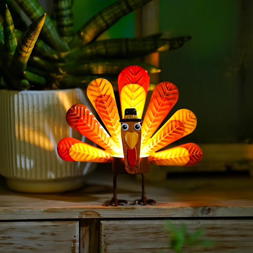 Skiennix 6 Pack Metal Turkey Tealight Candle Holders - Perfect for Thanksgiving Table Decor