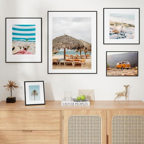 FLYJOE 11x14 Picture Frame - Stylish Metal Frame with Mat for 8x10 Photos | Black Aluminum Design
