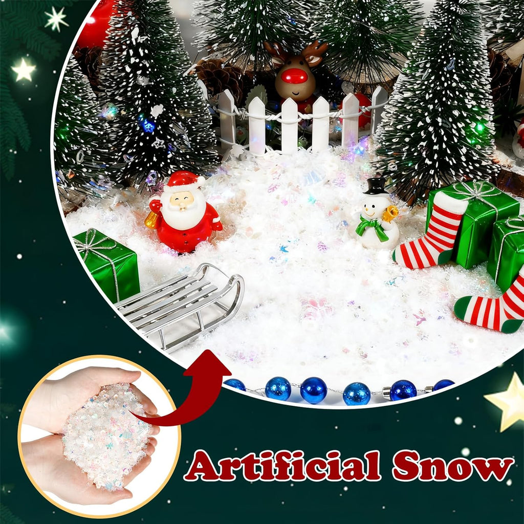 Warmtree Artificial Snow Decoration - Sparkling Fake Snow Powder for Christmas | 200g Gift Filler