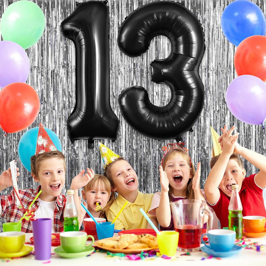 Skiennix 40-Inch Large Foil Balloon Numbers - Black 13 or 31 for Birthday & Anniversary Celebrations