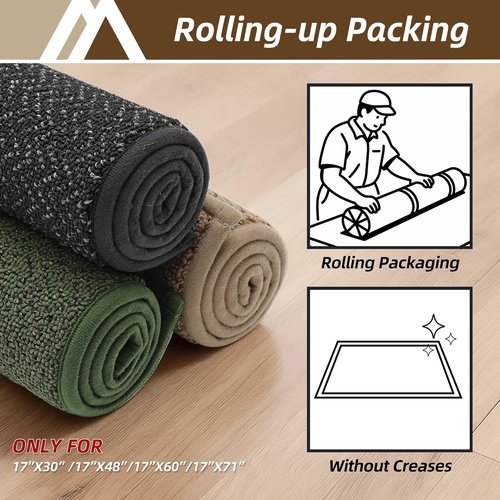COSY HOMEER Non-Slip Door Mat - Absorbent 17" x 30" Entryway Rug | Washable Taupe Floor Mat