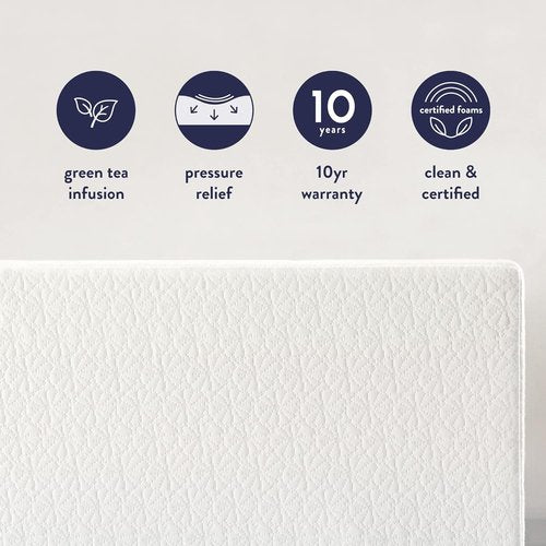 Best Price Mattress 8-Inch Twin Mattress - Green Tea Memory Foam Bed-In-A-Box, White