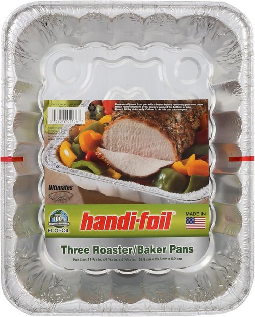 Handi Foil Ultra Roaster Pan Set - 3 Durable Baking Trays for Perfect Roasting & Cooking