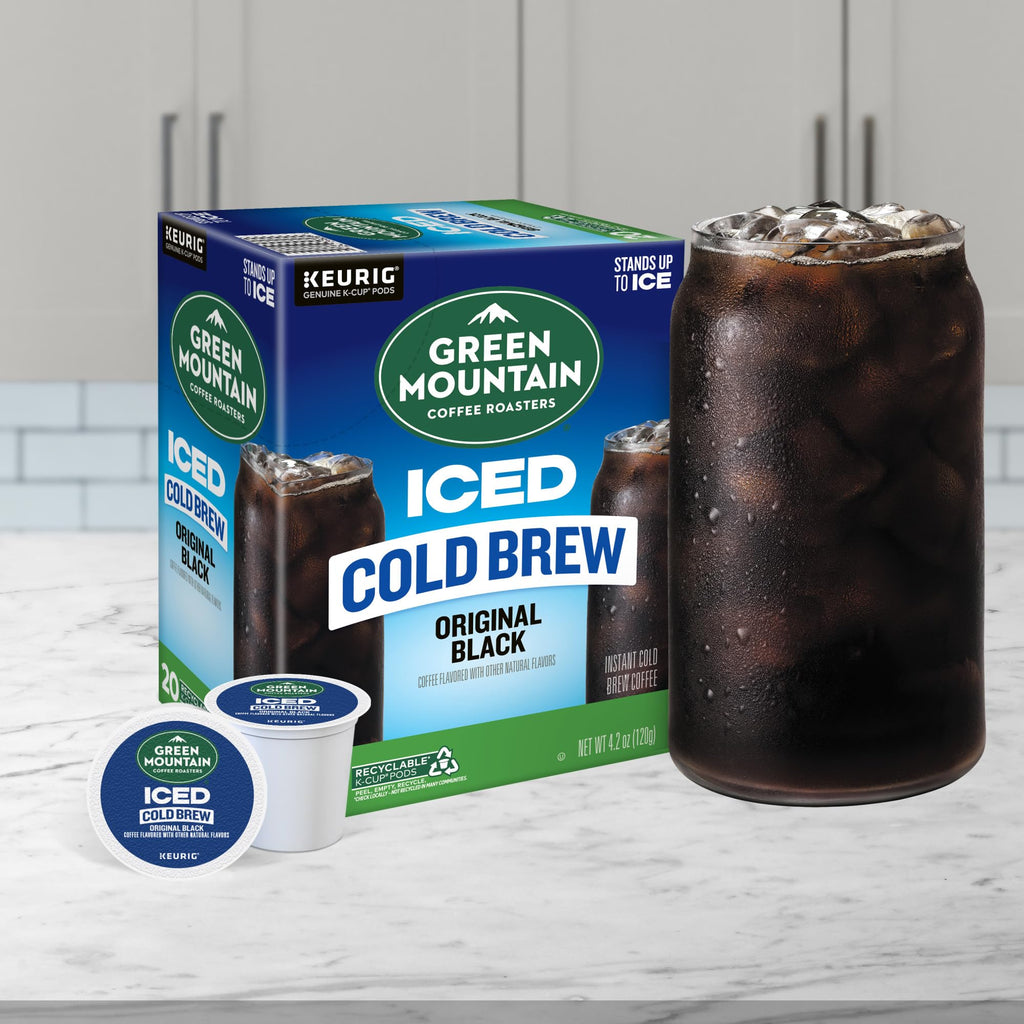 Green Mountain Coffee Roasters Original Black Iced Cold Brew Coffee, Single Serve Keurig K-Cup Pods, 20-Count Box