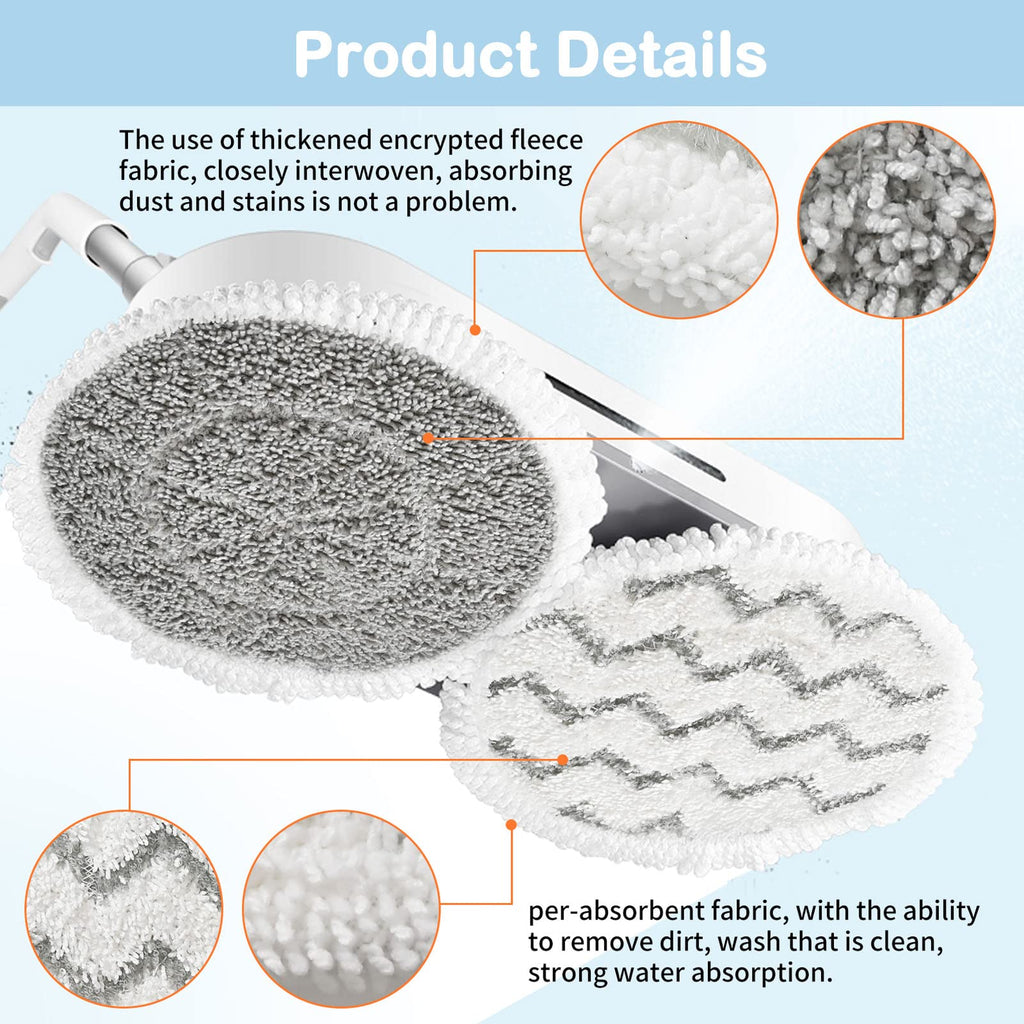 10 Pack Upgraded S7001 Pads Replacement Steam Mop Pads for Shark S7001 S8201 S7201 S7000 S7000AMZ S8001 S7005 S7020 Series Steam Mop Pads,Steam & Scrub All-in-One Scrubbing Mop Pads,Part #: XKITP7000