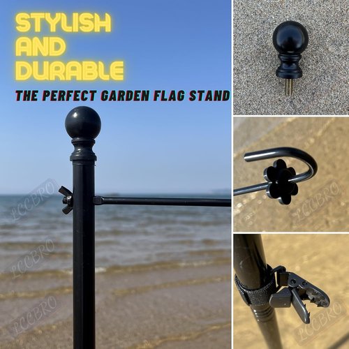 LCCBRO Garden Flag Holder Stand - Heavy Duty 12 x 18 Small Flag Holder for Yard and Garden