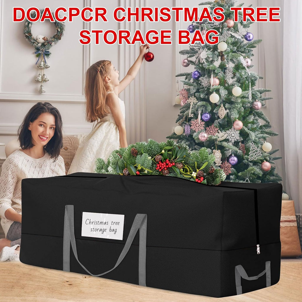 Skiennix Christmas Tree Storage Bag - Heavy-Duty 600D Oxford for 8 Ft Trees | Reinforced Handles & Zipper Pocket