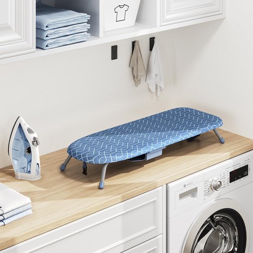 APEXCHASER Ironing Board Small with Iron Holder, Tabletop Small Iron Board with 2 Heat Resistant Ironing Covers, Portable Tabletop Ironing Board with Non-Slip Feet for Home Travel Use