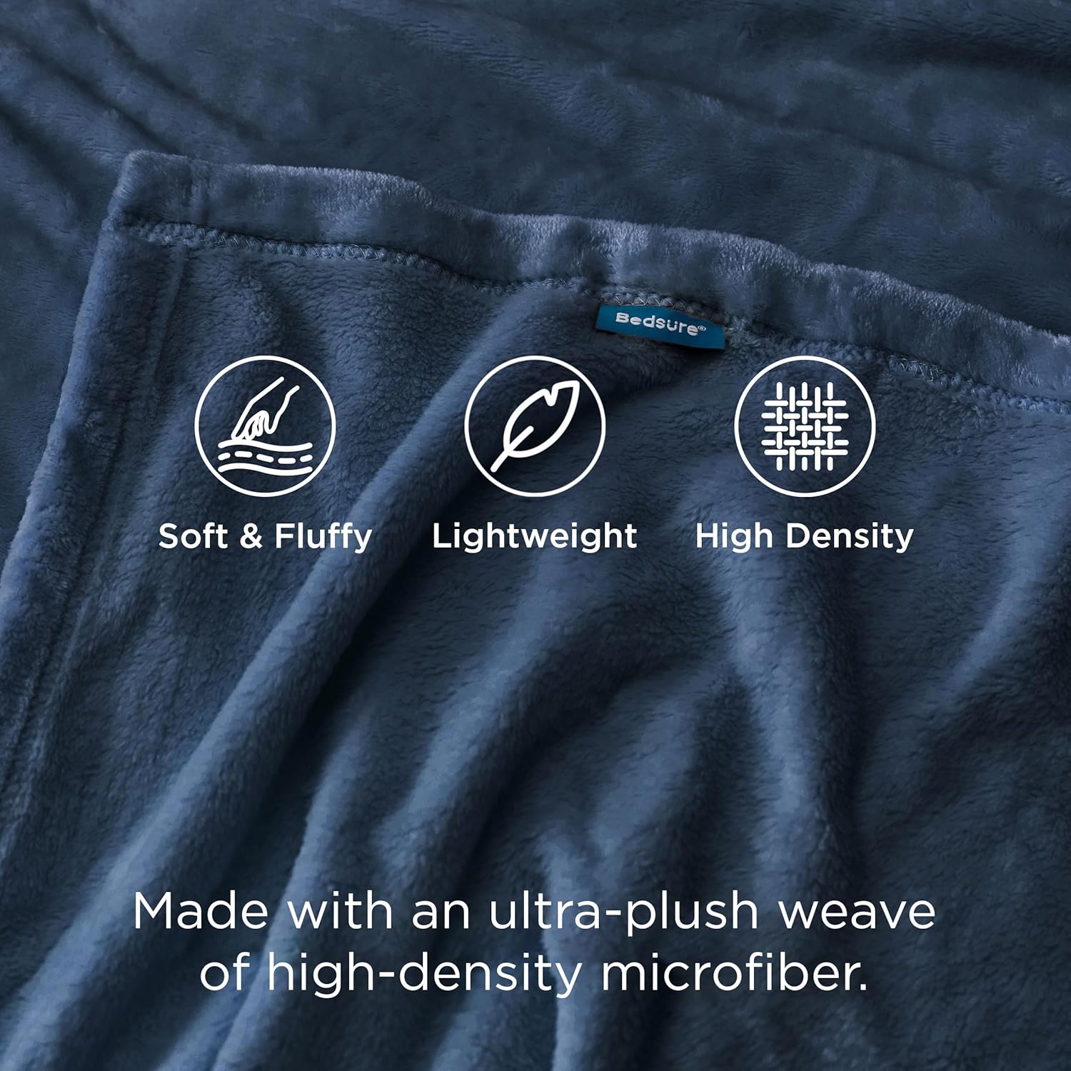 Bedsure GentleSoft Fleece Blanket - Twin Size Mineral Blue | 300GSM Lightweight Plush & Cozy 60x80 Inches