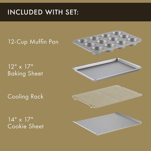 Calphalon 10-Piece Nonstick Bakeware Set - Versatile Baking Essentials | Dishwasher Safe Silver