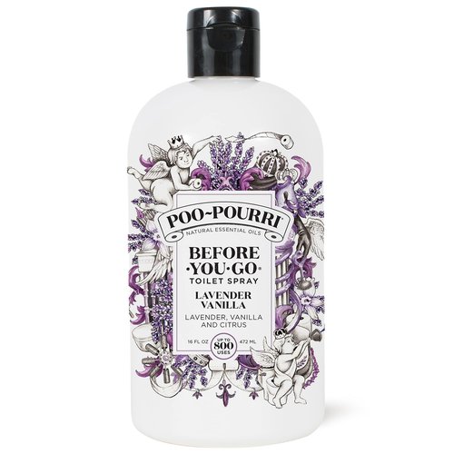 Poo-Pourri Before-You-Go Toilet Spray Refill, Lavender Vanilla,16 Fl Oz, Up to 800 Uses, Bathroom Odor Deodorizer with Essential Oils for Home or Work, Lavender, Vanilla and Citrus Scent