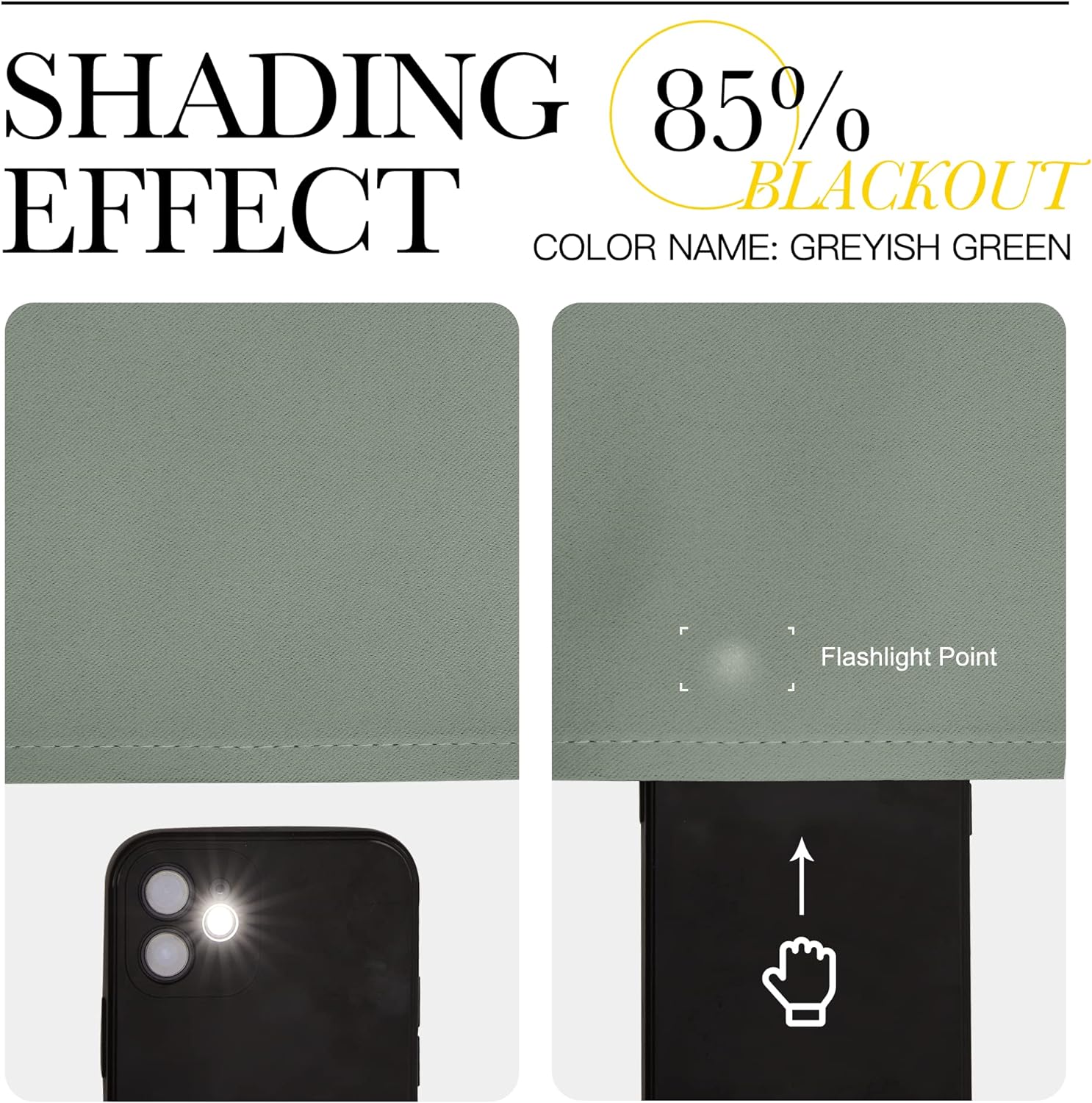NICETOWN Blackout Curtain Panels - Thermal Insulated Draperies in Greyish Green | 34x45 Inch, 1 Pair