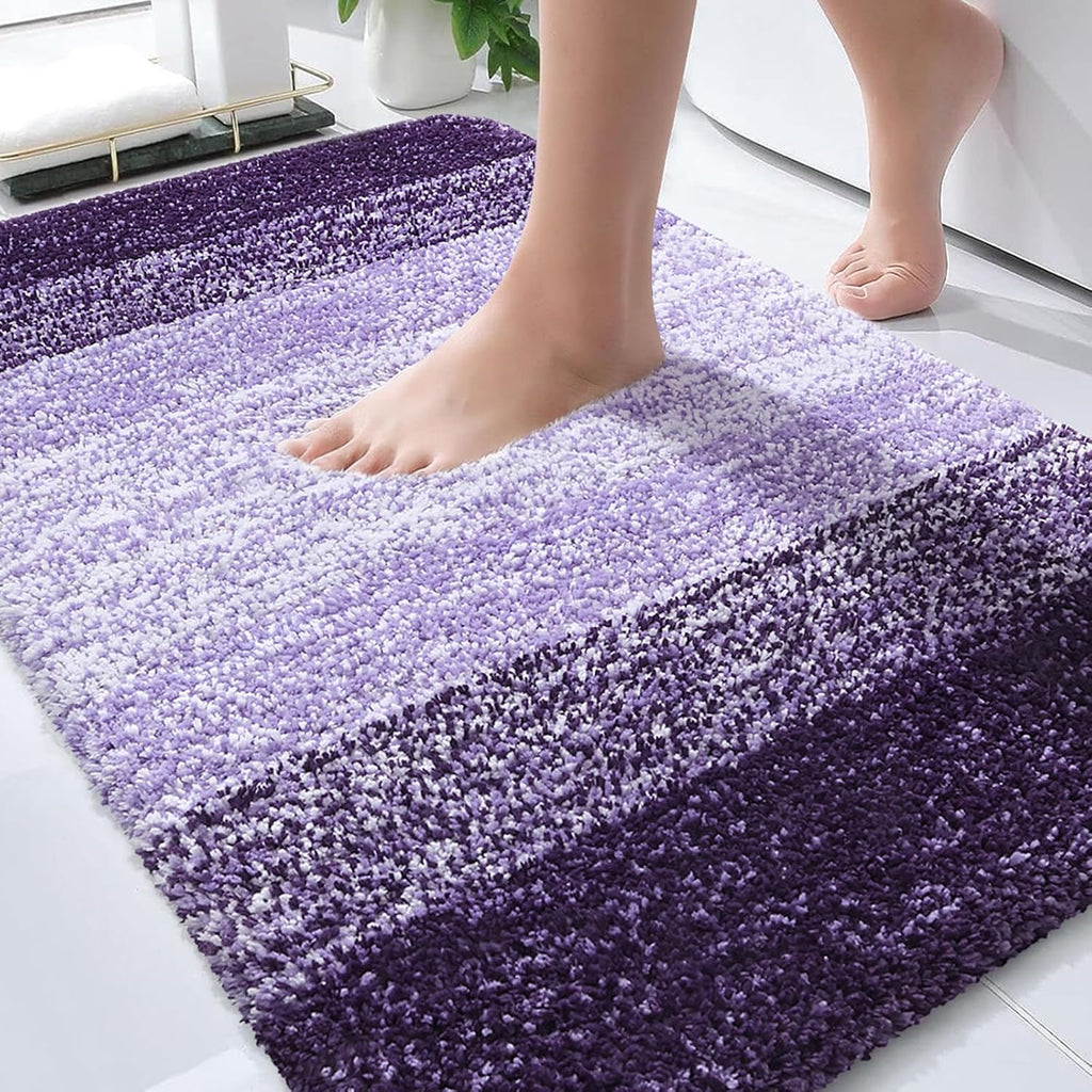 OLANLY Bathroom Rugs - Extra Soft Microfiber Mat | Quick Dry, Machine Washable, 30x20, Violet