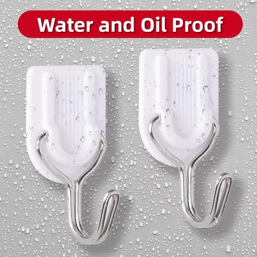 Heavy Duty Adhesive Wall Hooks - 25 Pack No Damage Strips for Keys, Coats, Towels & More