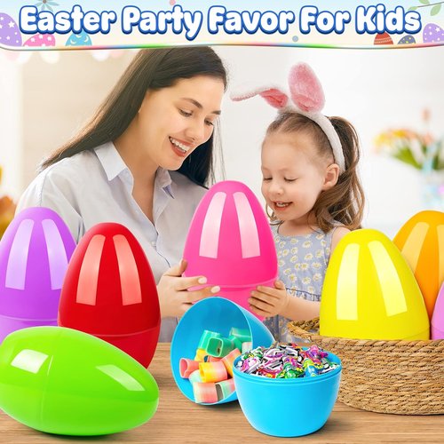 BainGesk Jumbo Easter Eggs - 10" Large Fillable Plastic Eggs for Kids' Egg Hunt | 8-Pack Party Favors
