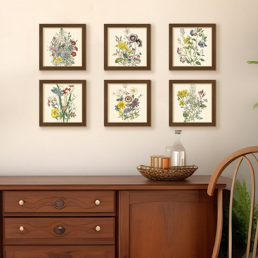 Upsimples 8x8 Picture Frame - Versatile Display for 4x4 Photos with Mat or 8x8 Without - Brown, 1 Pack
