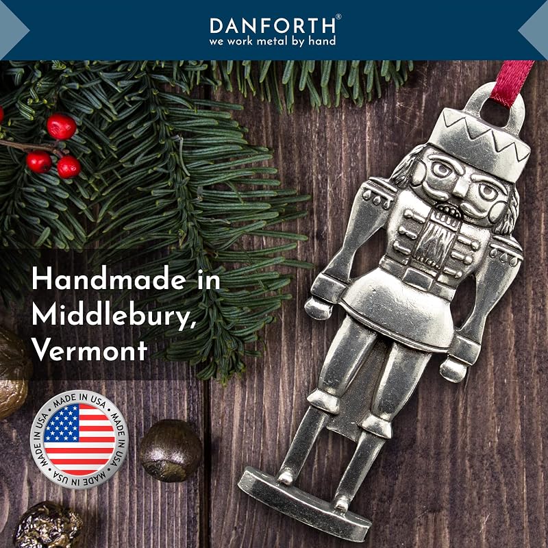 Danforth Nutcracker Ornament – Handcrafted Pewter, USA Made, 2-3 Inch