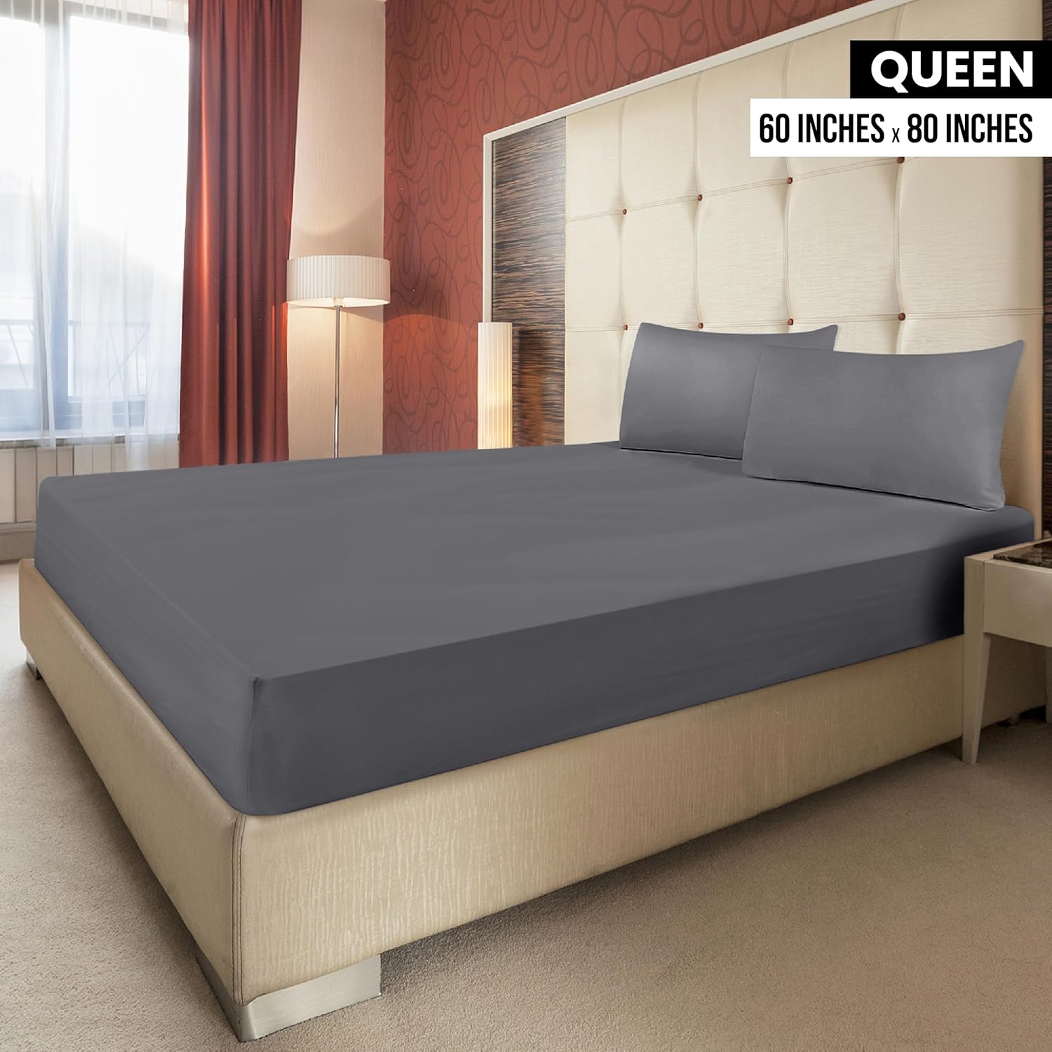 Utopia Bedding Queen Fitted Sheets - Soft Brushed Microfiber - Deep Pocket Design - Bulk Pack of 6 (Grey)