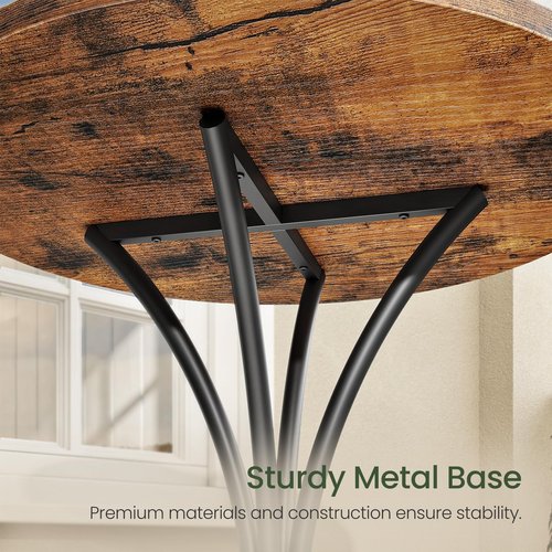 CHOEZON Bar Table, Round High Top Table, Home Counter Height Table, for Kitchen, Pub, Bistro, Living Room, Meeting Room, Rustic Brown and Black TBT06BF