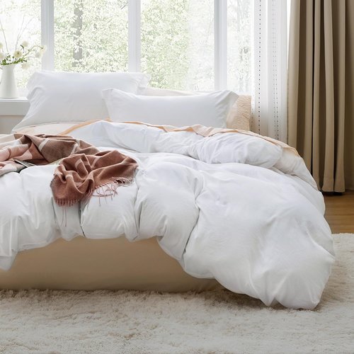 Bedsure White Duvet Cover Set - Ultra-Soft 3-Piece Bedding in Full Size with Zipper Closure | 80x90 Inches