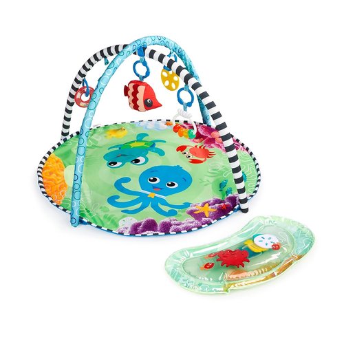 Baby Einstein 2-in-1 Water Mat - Portable Tummy Time Activity Gym for Newborns & Up