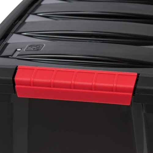 IRIS USA 13 QT Plastic Storage Box - BPA-Free, Durable Nestable Containers with Lids - Black | 6 Pack