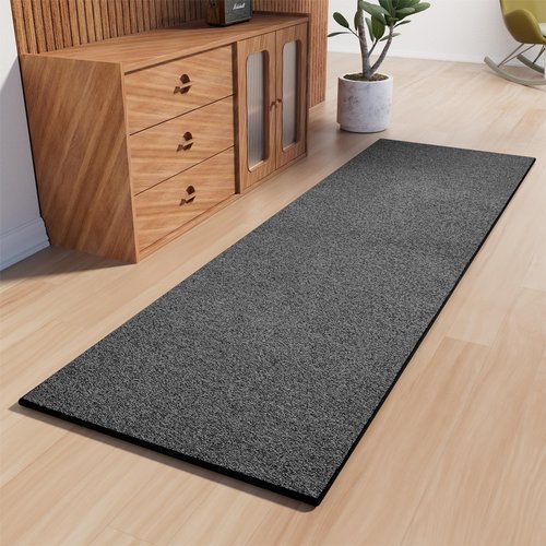 AREDO Runner Rug - Non-Slip Rubber Backing | Washable Soft Carpet for Kitchen & Hallway - 2x6 ft Black