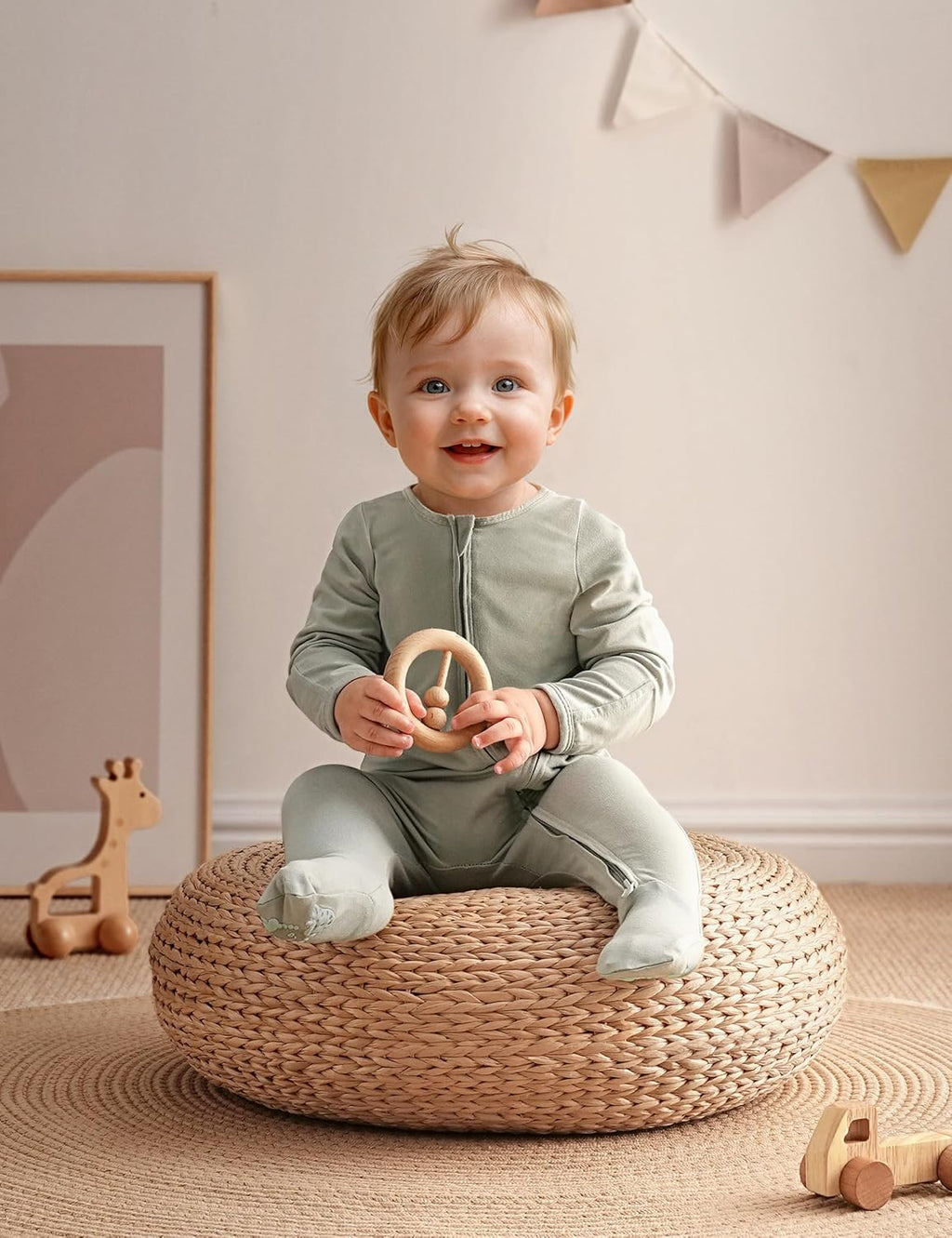 Yoofoss Bamboo Baby Pajamas - 3-Piece Footed Sleepers for Newborns | Sizes 0-3, 3-6, 6-9 Months